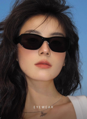 新款防晒太阳眼镜欧美高级感猫眼方框墨镜亚裔辣妹女士太阳镜包邮