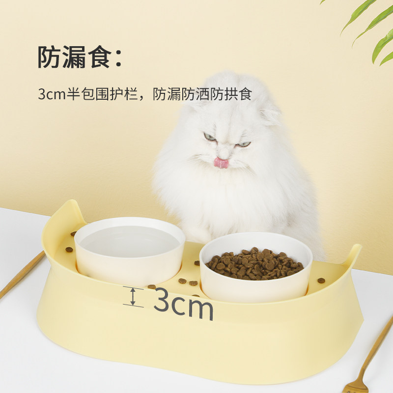 猫碗陶瓷猫食盆保护颈椎不易打翻狗盆狗碗喝水碗猫粮宠物猫咪饭碗