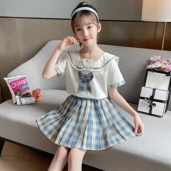 ເດັກຍິງ JK skirt suit summer domineering sisters outfit 67, 82-year-old girl AJ Princess college style clothes