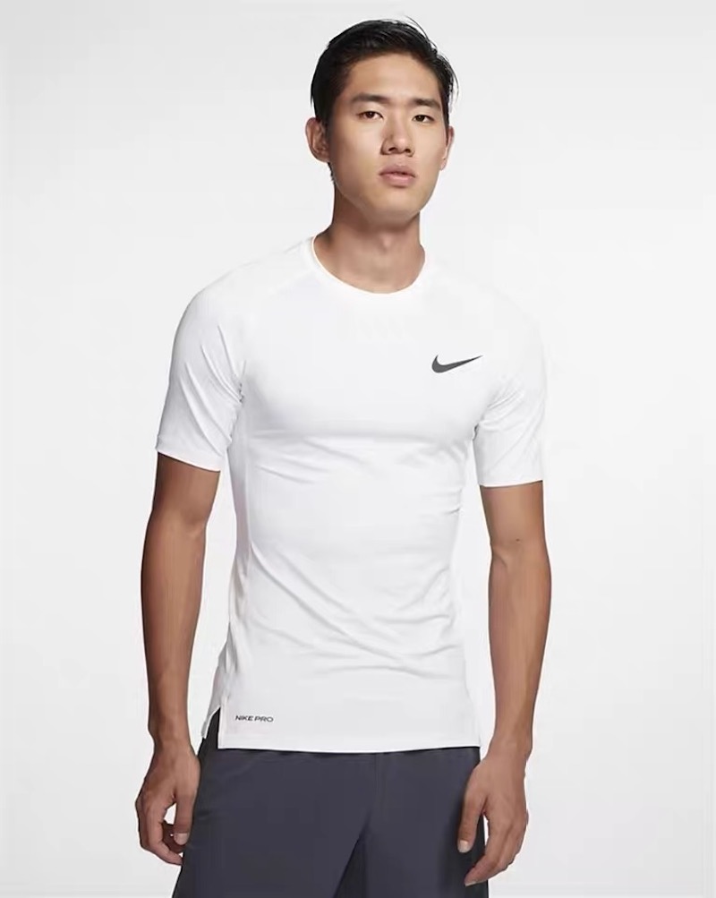 正品Nike耐克PRO男子白色夏季速干篮球训练健身短袖紧身衣BV5632 - 图1