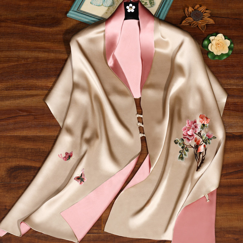 旗袍春秋中式外搭高端妈妈两用披肩 丝语亦乐围巾/丝巾/披肩