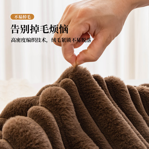 兔毛绒床头套罩2025秋冬新款加厚高级感卧室床头保护套罩全包通用 - 图3