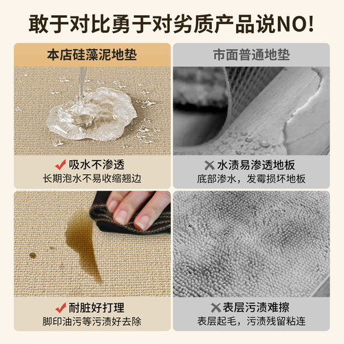 卡通厨房地垫防滑防油家用耐脏防水脚垫子吸水吸油易打理长条地毯 - 图0