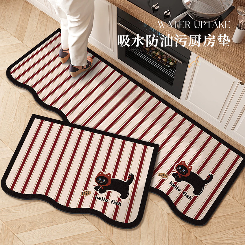 Kitchen floor mat diatom mud carpet 2025 new special foot mat non-slip anti-oil absorbent mat wipe-free washable and stain-resistant