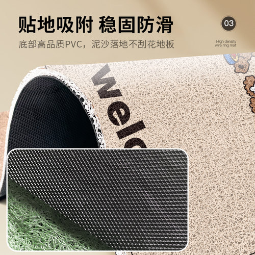 地垫入户门垫门口进门丝圈耐脏免洗pvc蹭土门垫玄关可裁剪地毯垫 - 图1
