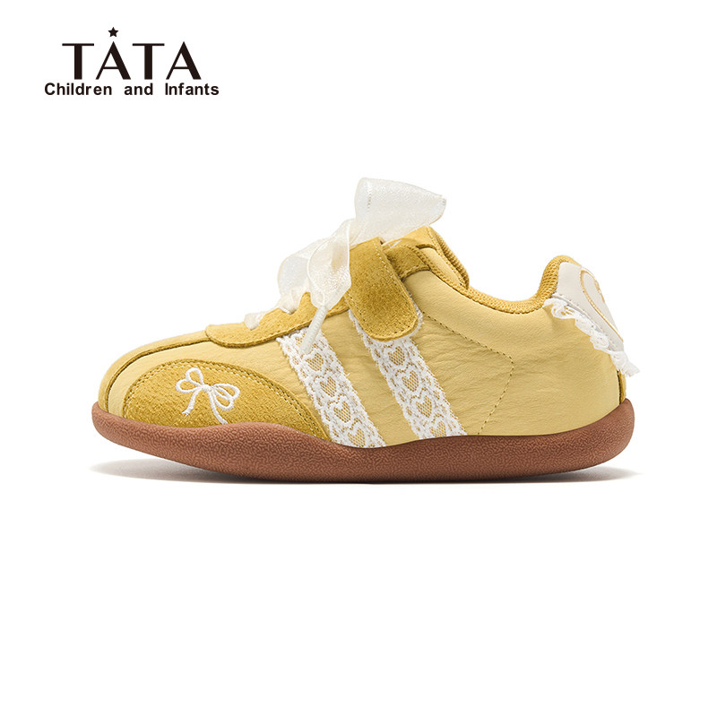 TATA童鞋儿童休闲鞋女童软底板鞋2025秋冬新款时尚百搭德训鞋童鞋,淘宝优惠券,粉丝福利购,淘宝优惠卷