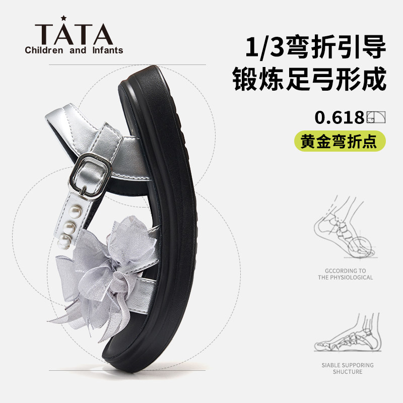 他她童鞋女童凉鞋夏儿童公主鞋珍珠芭蕾风鞋蝴蝶结凉鞋沙滩拖鞋,淘宝优惠券,粉丝福利购,淘宝优惠卷