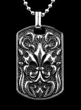 日韩风男士骷髅头十字架狼牙吊坠