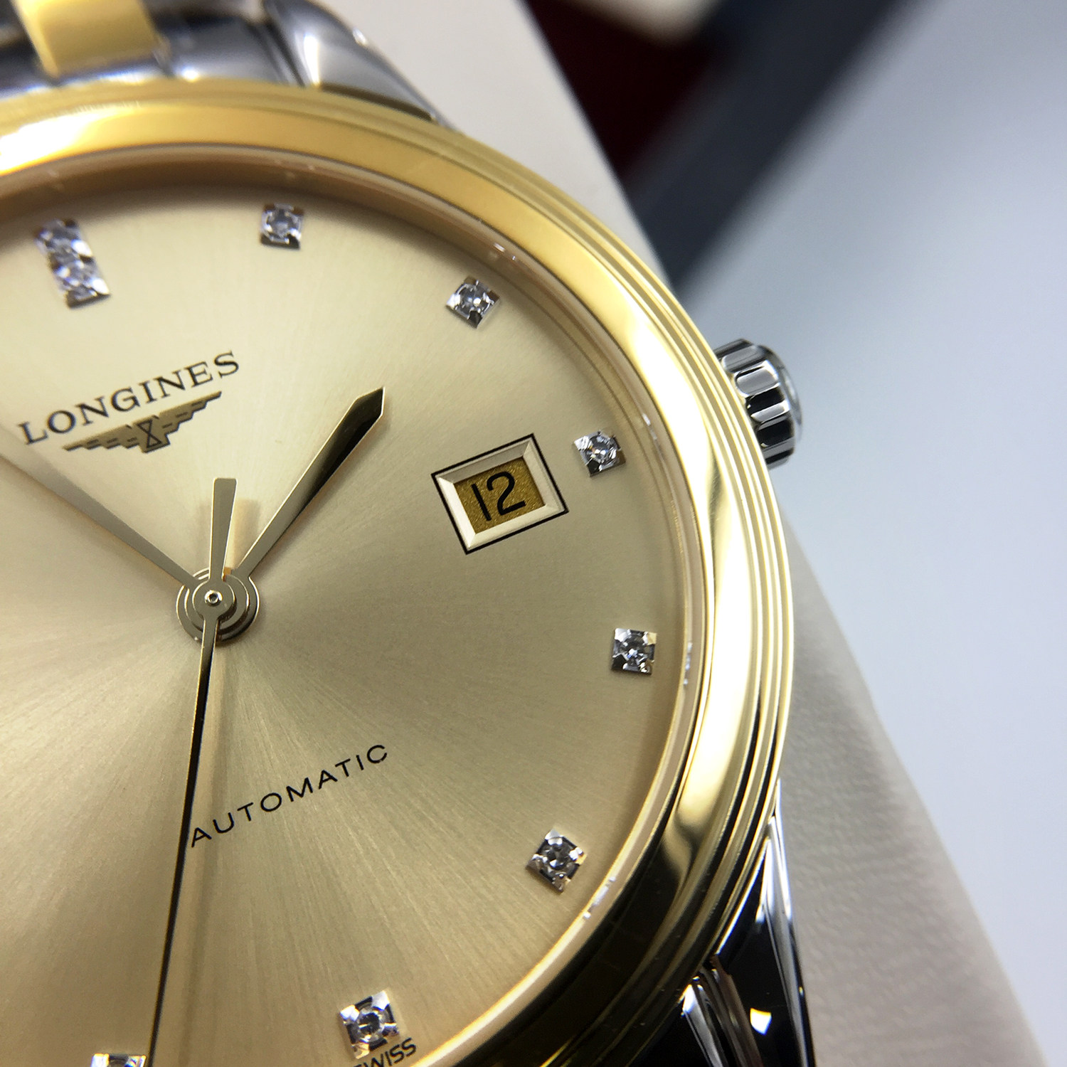 瑞士浪琴longines正品军旗真钻男表 运洪金海外瑞士腕表