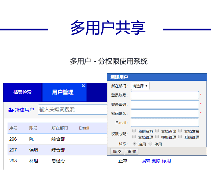 多用户普及版文件档案管理软件系统企业公文合同资料整理归档软件 - 图2