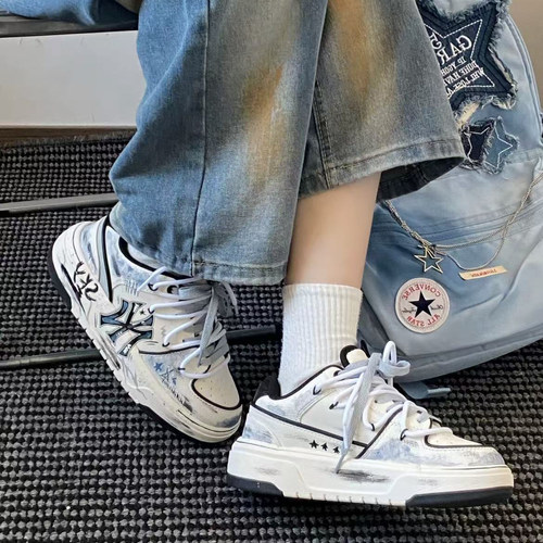 MLB Chunky Liner 街头涂鸦潮流时尚增高休闲板鞋男女鞋定制鞋 - 图3