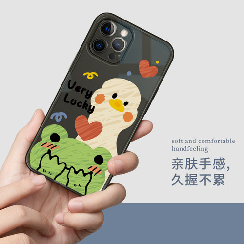 适用于苹果15promax透明手机壳iPhone16青蛙鸭子11镜头全包xsmax软壳13mini个性14pro创意xr涂鸦8plus卡通xs - 图2