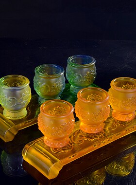 热销供佛圣水杯贡财神酒杯三连套杯家用奉神酒杯水杯摆件莲花供杯