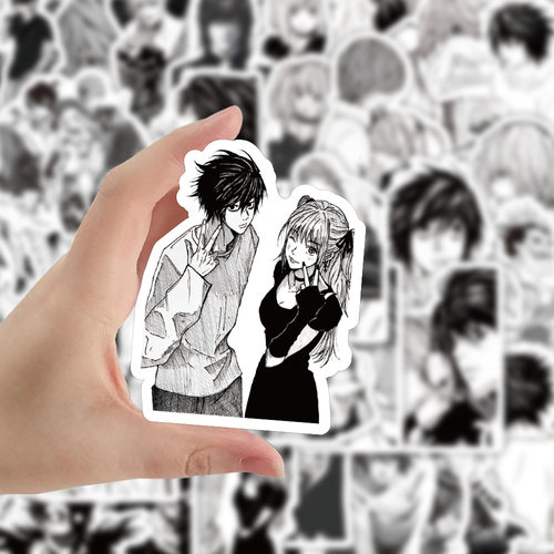 120张黑白日漫deathnote死亡笔记贴纸笔记本iPad手帐贴纸防水自粘 - 图3