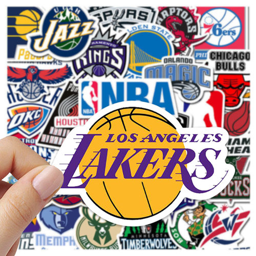 64张篮球队队徽球队标志贴纸创意涂鸦装饰手机壳桌面iPad防水贴纸 - 图2