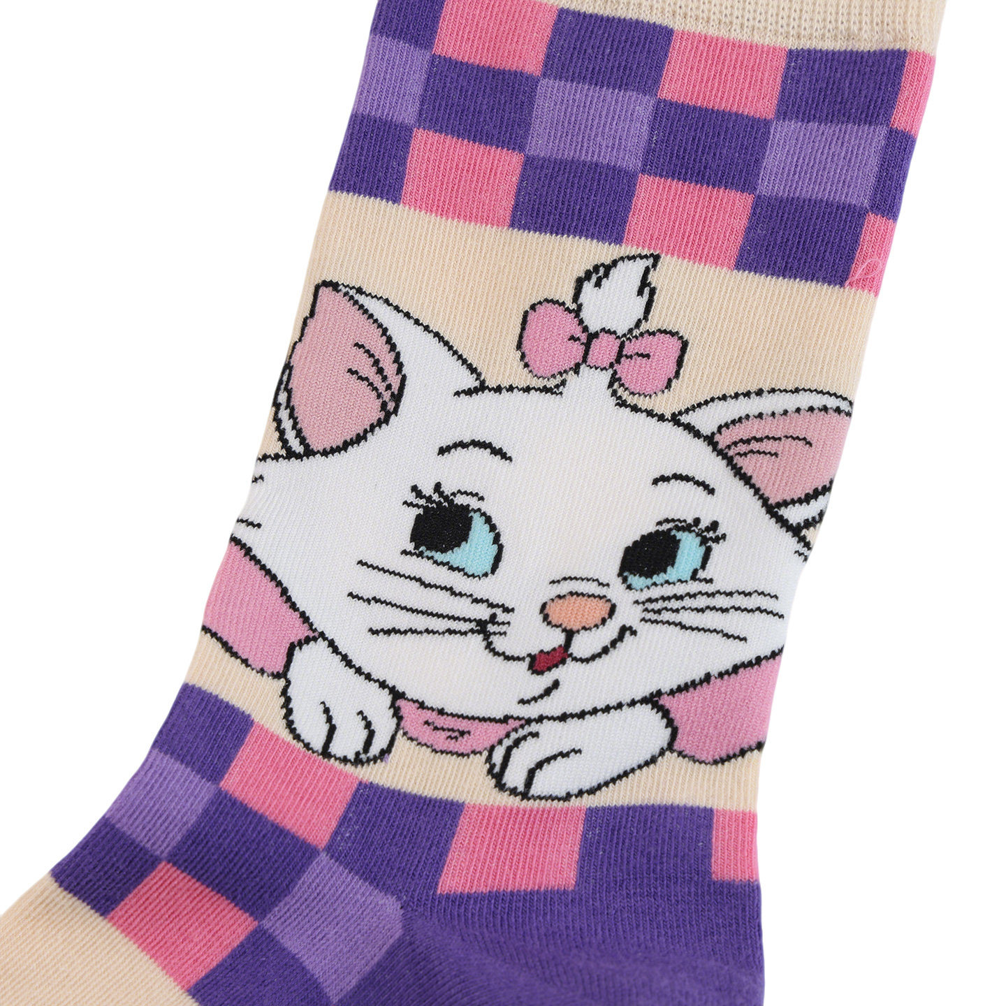 阪织屋布朗熊卡通萌趣系列中筒袜棉质暗纹黛丝提花萌趣女袜居家