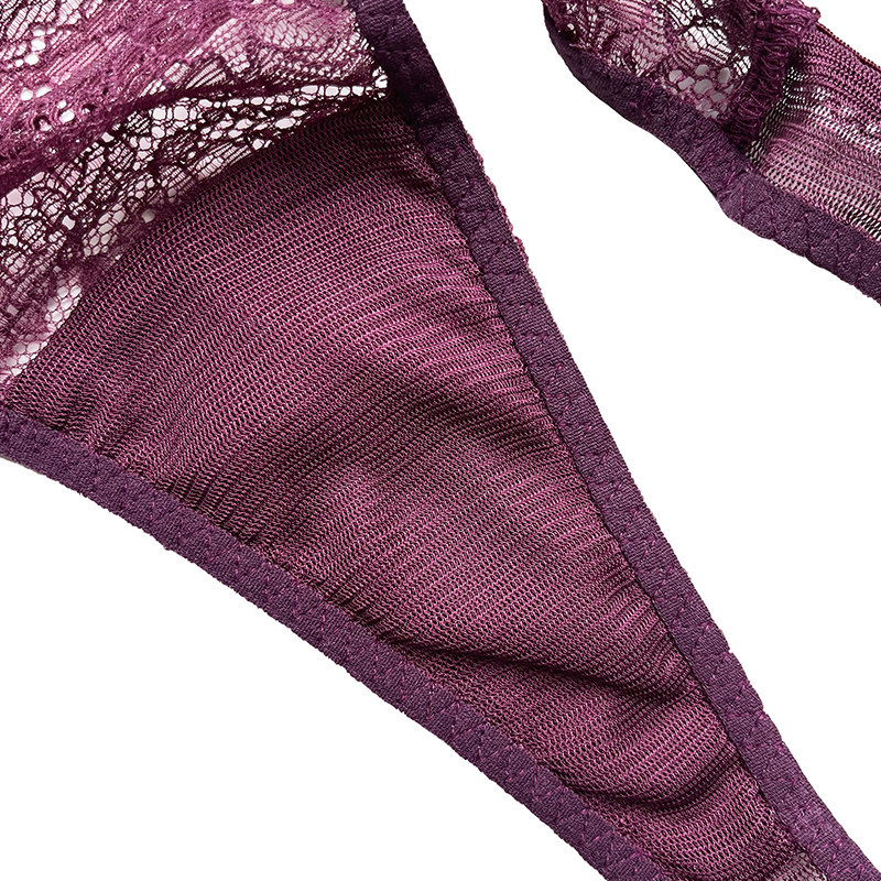 真丝低腰性感女士内裤秋冬紫色无痕透明网纱裤头法式蕾丝丁字裤女,淘宝优惠券,粉丝福利购,淘宝优惠卷