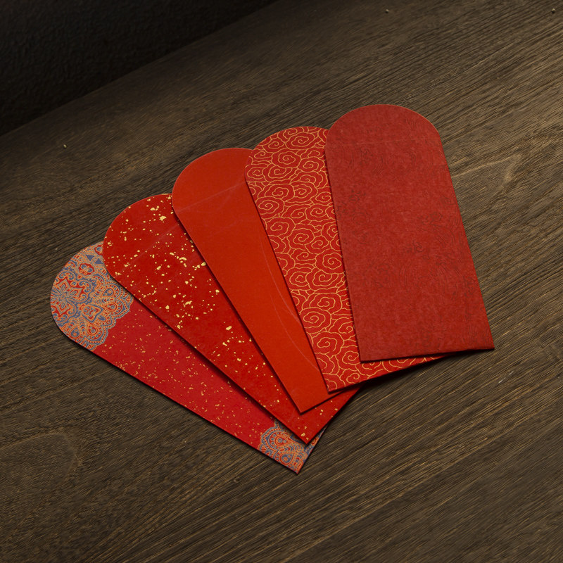 春节中式万年红加厚卡纸红包无字通用款结婚半生半熟毛笔自写书法空白宣纸利是封过年春节压岁福袋,淘宝优惠券,粉丝福利购,淘宝优惠卷