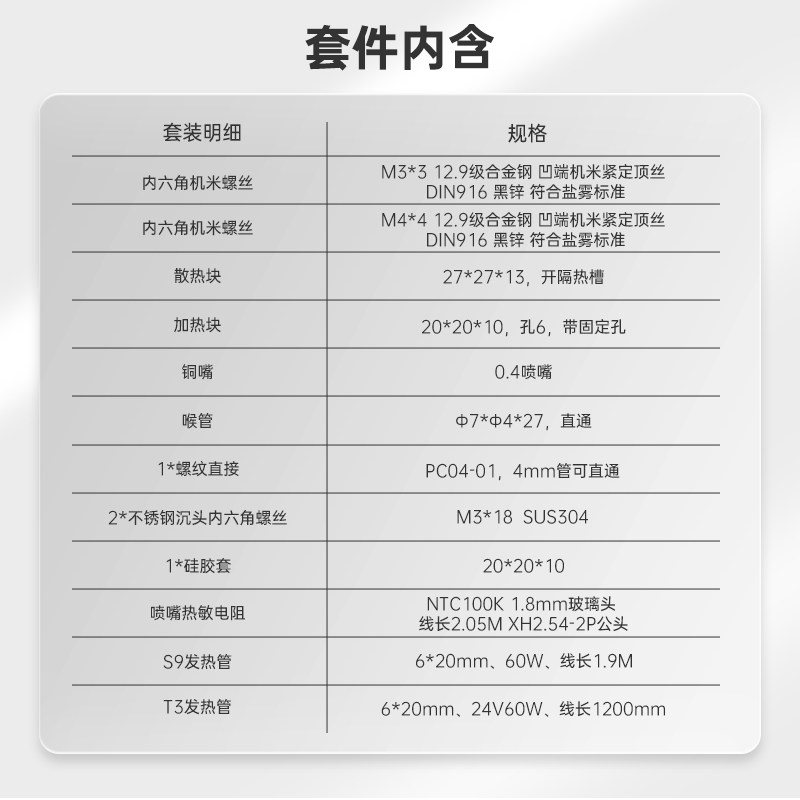  三绿3D打印机配件