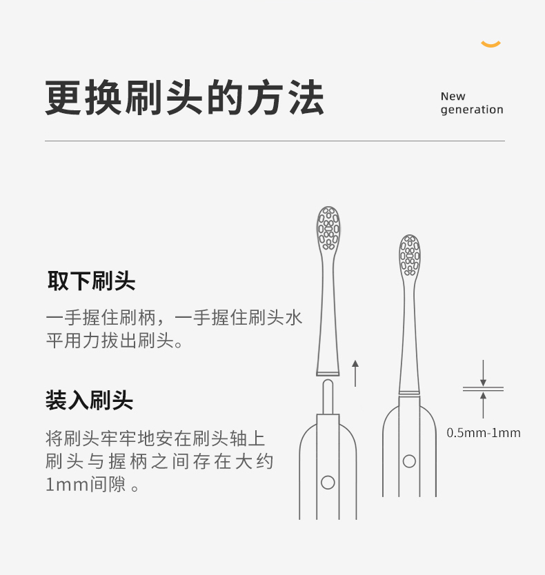 家家选电动牙刷头适用usmile成人替换Y1/Y2/P1/U1/U2/U3硬毛软毛 - 图2