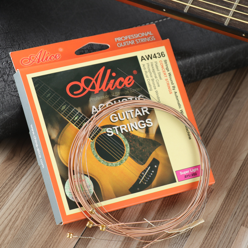 Alice爱丽丝琴弦AW436磷铜民谣吉他电古典铉一套6根配件玄线全套-图3