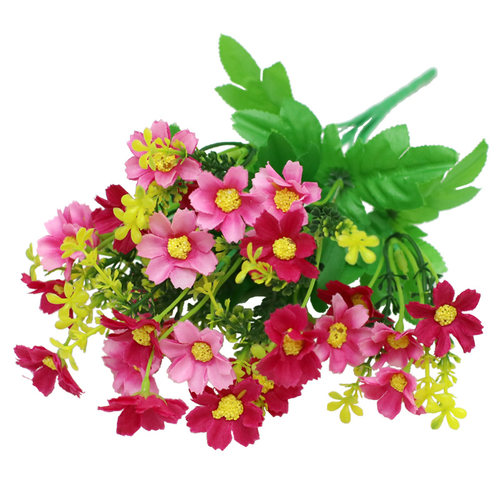 单支假花仿真花束玫瑰干花绢布塑料花小把束婚庆室内装饰插花摆件 - 图3