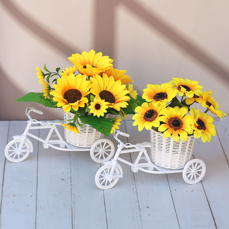 假花向日葵仿真太阳花绢花束插花盆栽室内家居装饰客厅桌面小摆件 - 图0