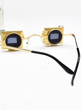 复古摩登嘻哈墨镜潮酷新款男女高级灰色金属框小脸太阳眼镜饰配饰