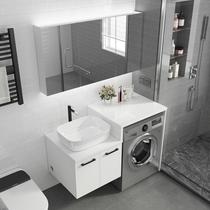 New 2023 toilet washing machine integrated cabinet Nordic bath room cabinet partner balcony with low basin hand wash wash face wash