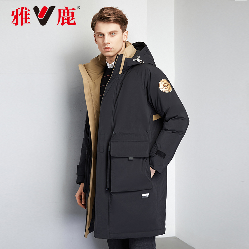 雅鹿反季男士男款长款2021年羽绒服 雅鹿outlets店羽绒服
