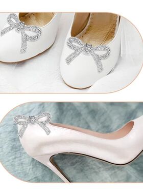 Detachable Rhinestone Bow Shoe Clips Sparkling Crystal Weddi