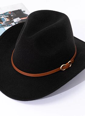 British style belt soft felt hat for men and women top hat,