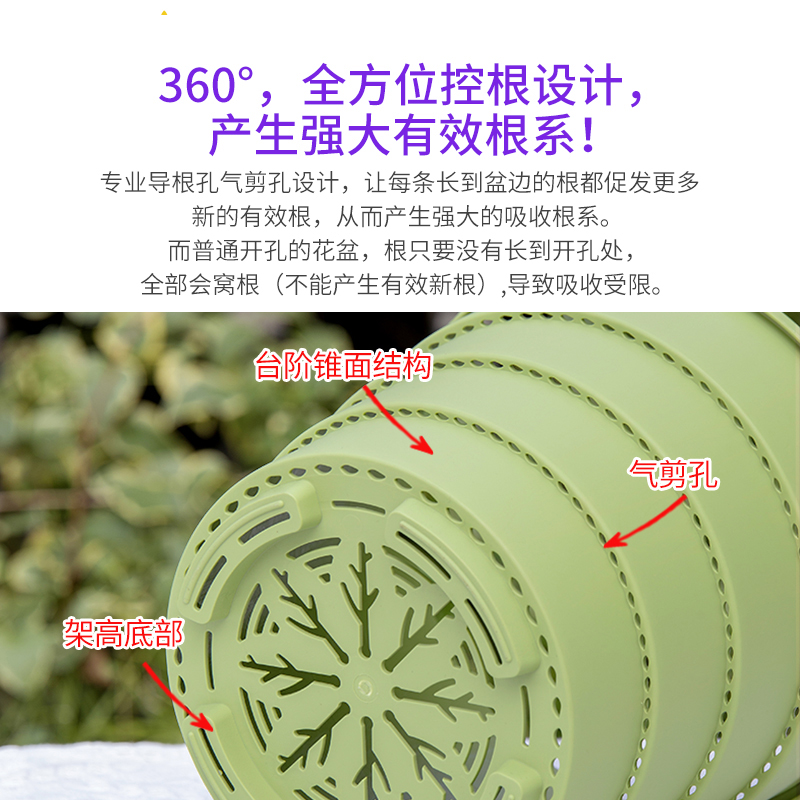 控根花盆透气树脂塑料树脂大口径30以上的加仑青山月季绣球花专用-图0