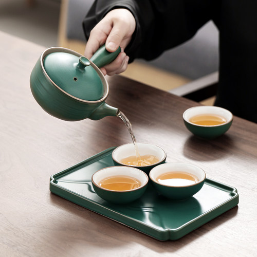 陶瓷温茶炉茶壶茶具套装家用中式功夫茶具侧把壶蜡烛温茶器暖茶炉 - 图1