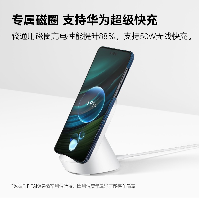 PITAKA适用华为HUAWEI Mate60Pro/Pro+浪淘沙新款凯夫拉手机壳超薄浮织芳纶magsafe磁吸支持50W超充 - 图3