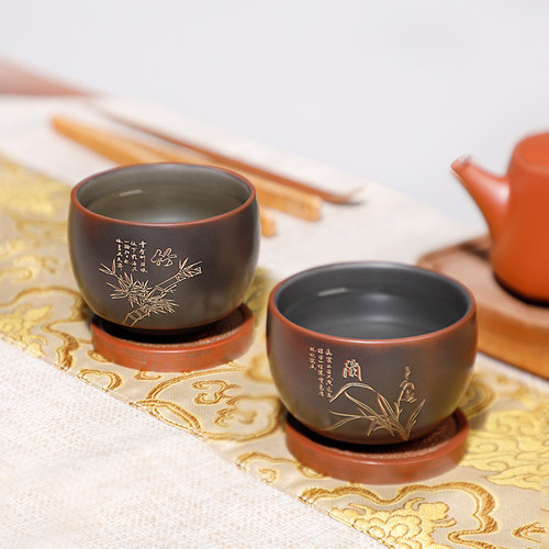 广西钦州坭兴陶茶杯主人杯陶瓷泥杯子单个十二生肖紫砂杯茶壶茶具 - 图2