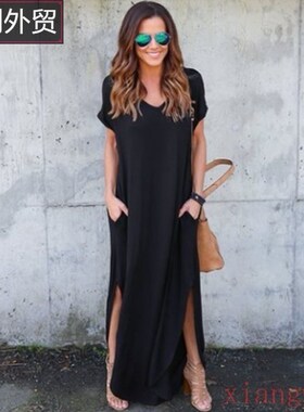 summer women's vest long Dress Casual Bohemian skirt连衣裙女