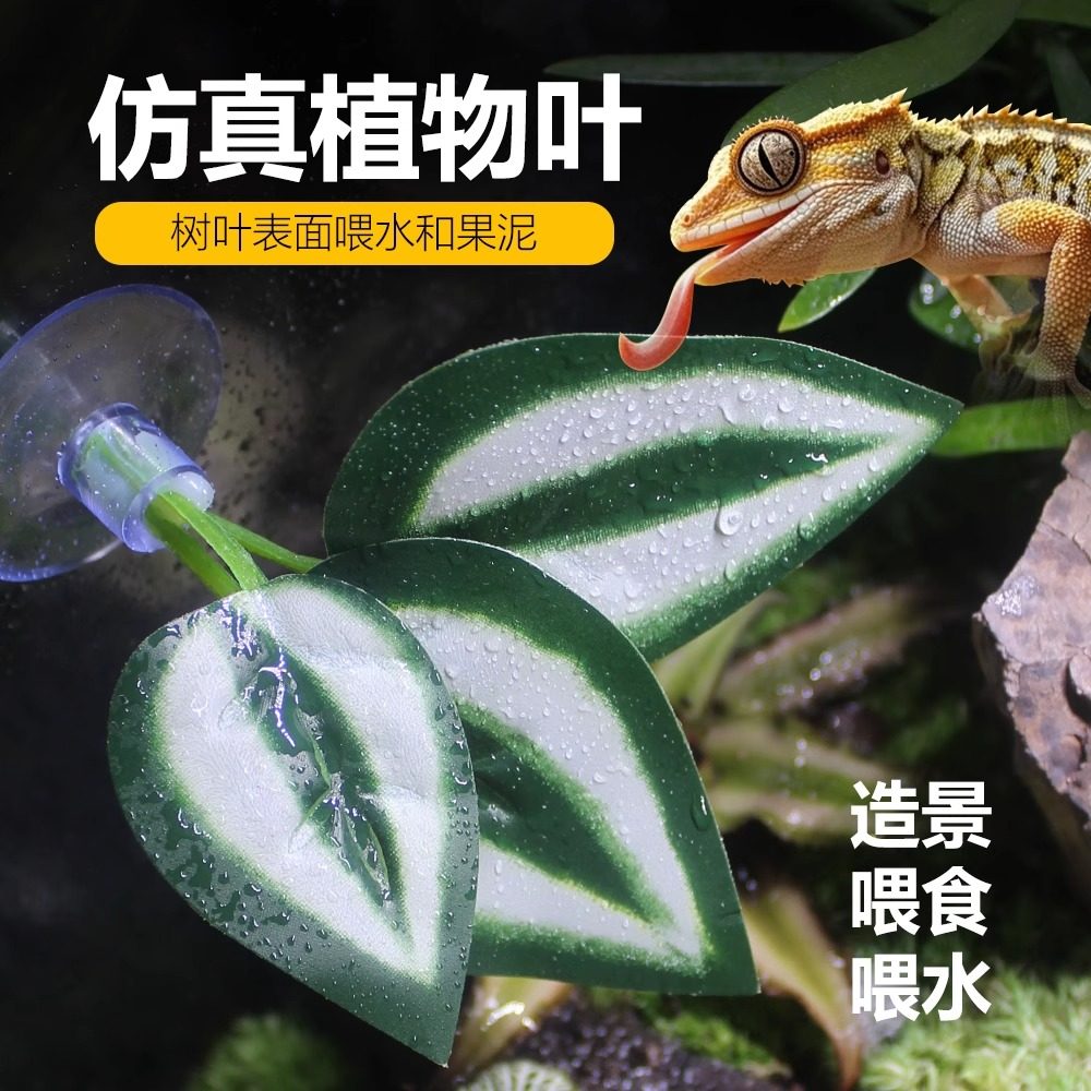 NOMO爬宠舔水仿真吸盘叶子喂水器变色龙蜥蜴树蛙饮水造景装饰叶片,淘宝优惠券,粉丝福利购,淘宝优惠卷