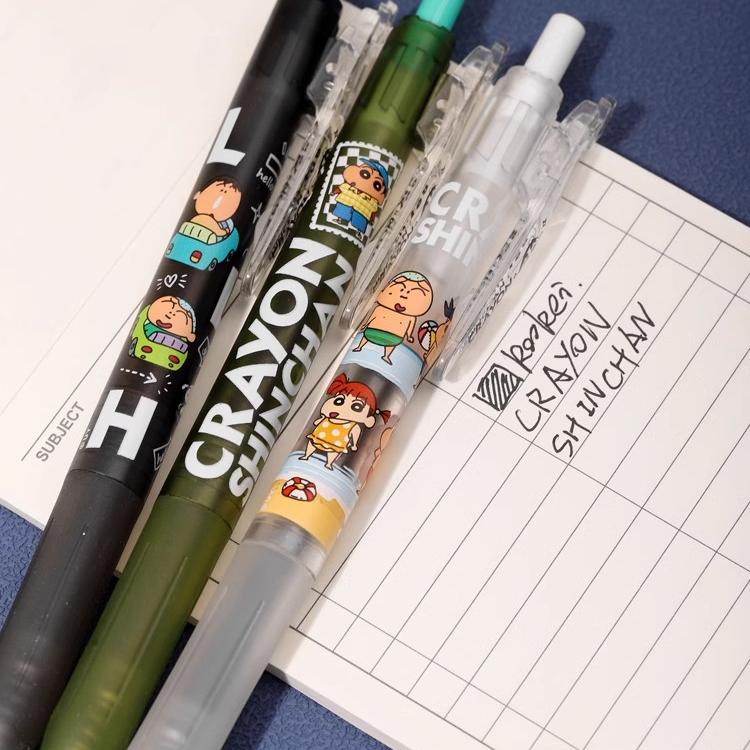 Kookei蜡笔小新联名限定中性笔套装第二弹可爱卡通动漫黑色0.5刷题ins日系黑笔高颜值按动水笔JJ15同款斑马 - 图1