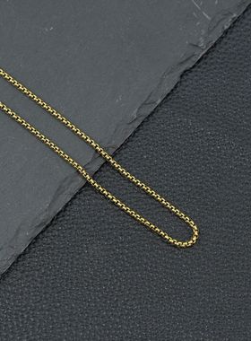 2025不锈钢方珍珠项链钛钢饰品配饰百搭项链diy配件真空镀金炉内