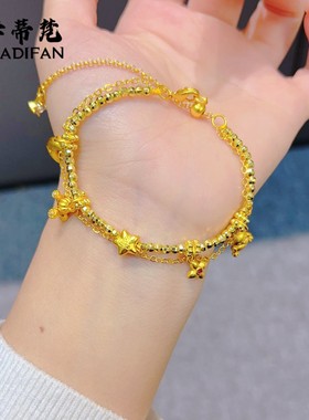 2025久不掉色沙金南瓜马车陨石星星月亮diy盘缠手链女小众轻奢高