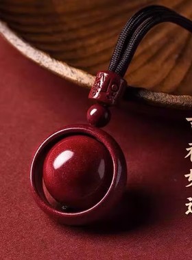 2025转运珠朱砂项链女士六字真言时来运转吊坠挂件男护身符本命年