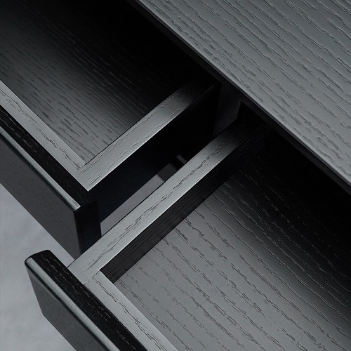 黑橡木轻奢书桌现代书房实木家用办公桌简约极简电脑桌意式工作台 - 图2