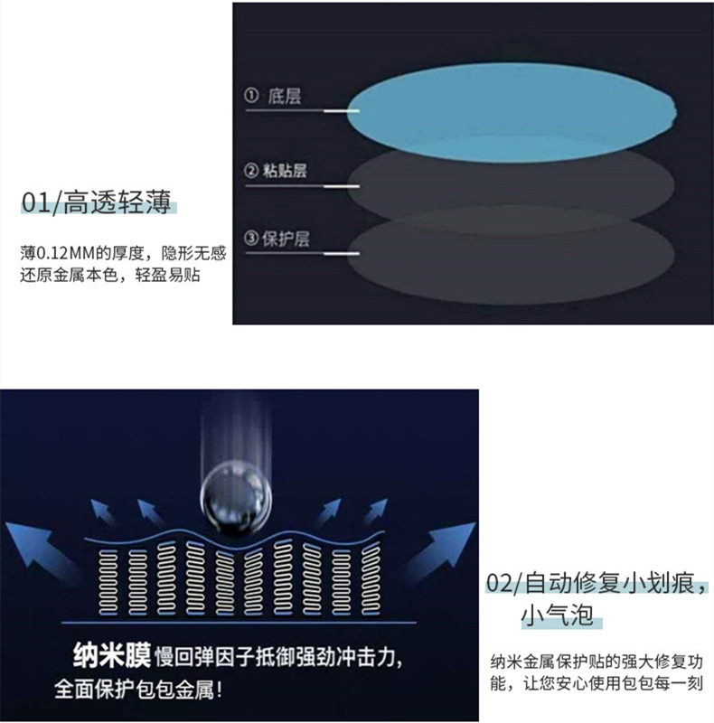 微晶纳米膜 适用于LV腰带字母LOGO五金保护贴膜 LV皮带五金贴膜