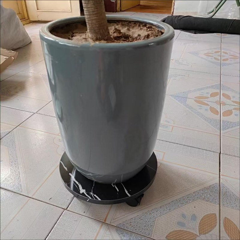 圆形移动托d盘花盆底座带滑轮万向轮滚轮子轱辘盆景盆木质承重托