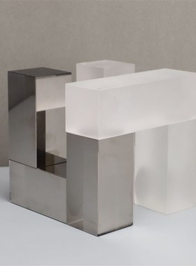 现代简约立体水晶拼接方形摆件样板间家居玄关书房软装饰品摆件