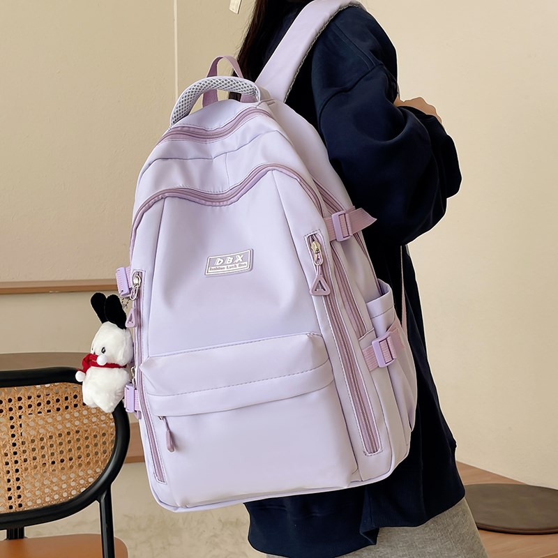 书包女生大学生高中学生初中生小学2024新款双肩包大容量背包旅行 - 图1