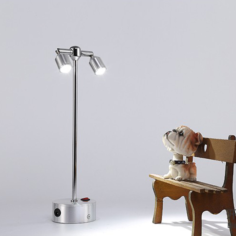 充电式双头射灯立杆桌面珠宝柜台展会首饰无线模型模型小款LED灯,淘宝优惠券,粉丝福利购,淘宝优惠卷