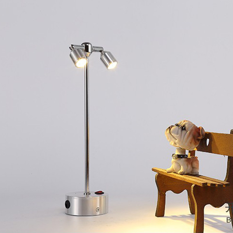 充电式双头射灯立杆桌面珠宝柜台展会首饰无线模型模型小款LED灯,淘宝优惠券,粉丝福利购,淘宝优惠卷