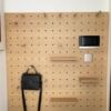Customized solid wood hole board entry entrance r wall wooden shelves children's room wall entrance kitchen storage